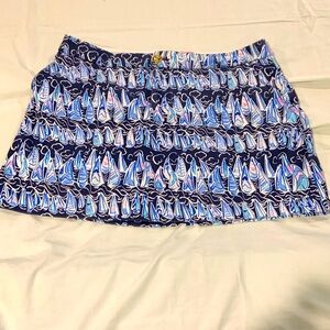 Lily Pulitzer skort, in navy sailboat print, size 10